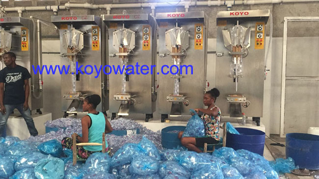 The Water Pouch Filling and Sealing Machine in our Client factory.