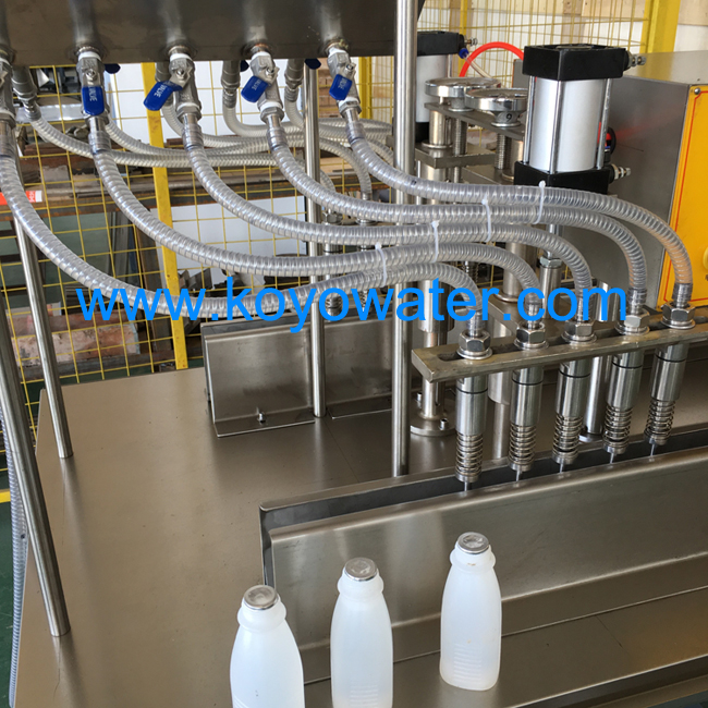 It is Semi Milk Bottle Filling and Sealing Machine,and it very suitable for the begin business man for produce the milk bottle,the filling capacity from 50ml to 2000ml,if you need another filling capacity,also can tell me,we can adjust it according your request.